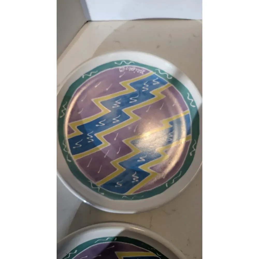 1987 Chaleur Judith Geiger Set Of 6 Salad Plates 8